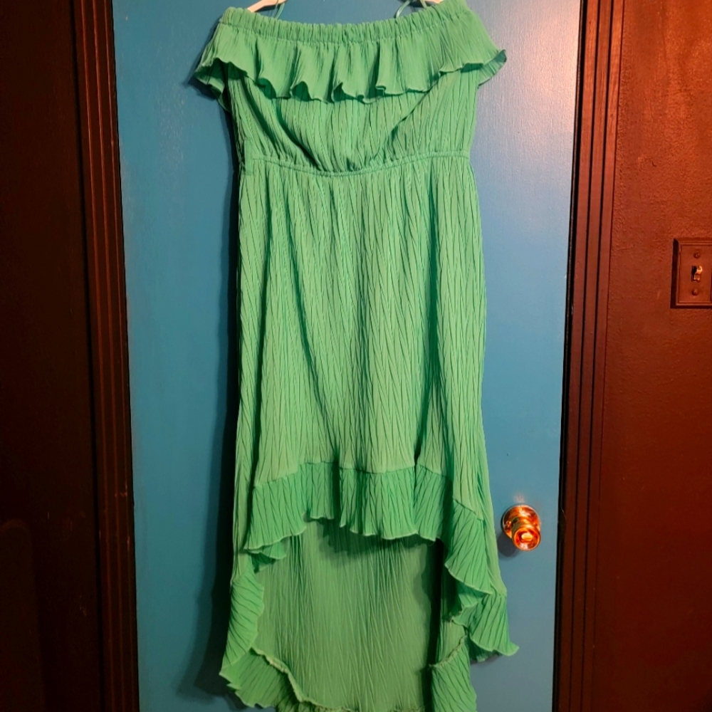 Lucy Diamonds Green Hi/Low Tube-Top Dress
